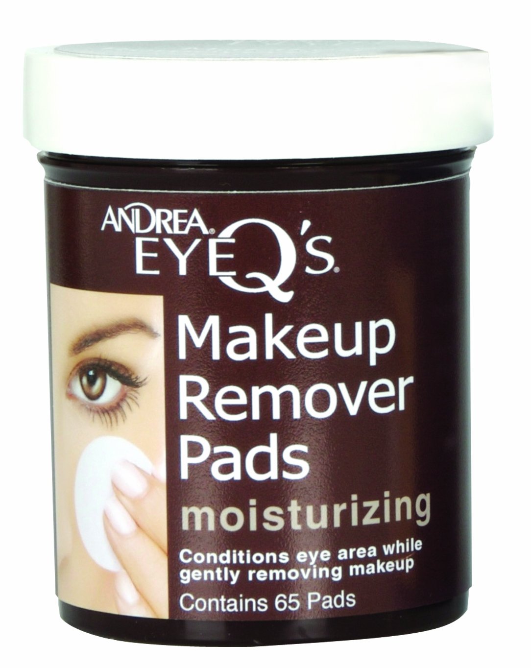 Andrea Moisturizing Eye Makeup Remover Pads, Oil-Free, 65 Count (Pack Of 3)