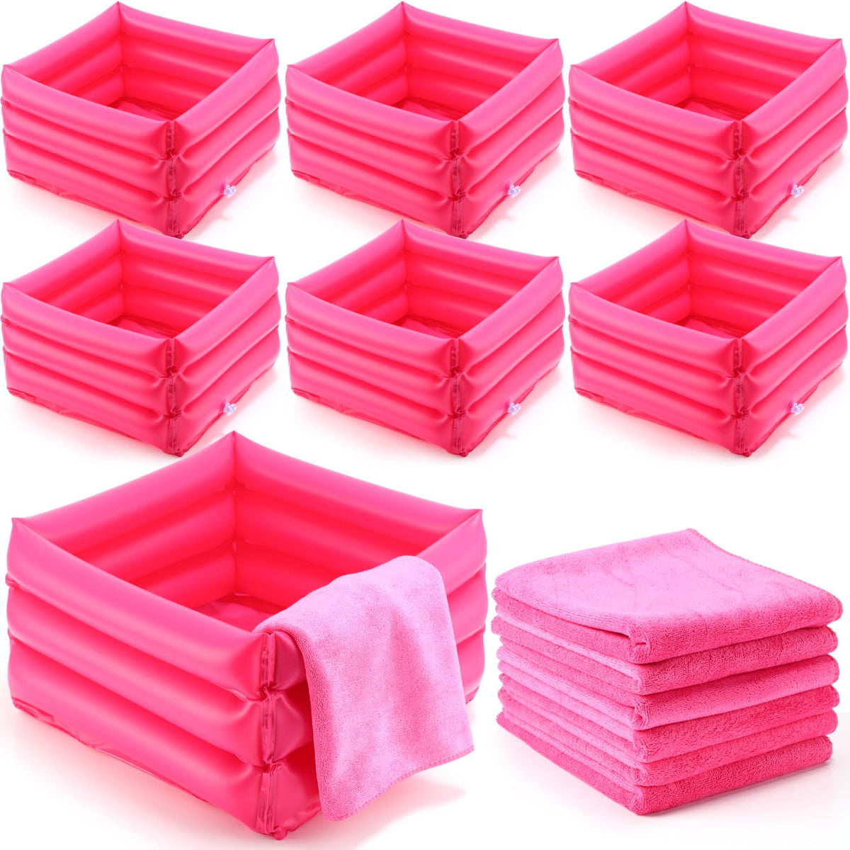 Filltouch 12 Pcs Foot Spa Kit - Rose Red Foot Care Set With Towels For Parties & Sleepovers