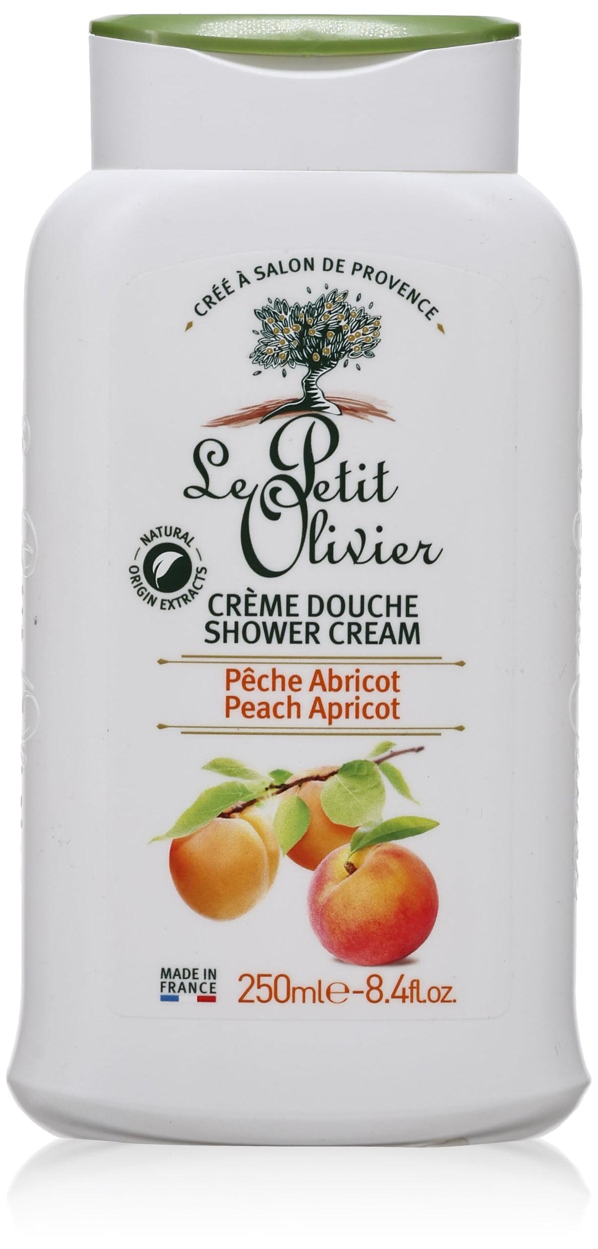 Le Petit Olivier Shower Cream - Peach Apricot, 8.4 oz Nourishing Body Wash for Soft Skin