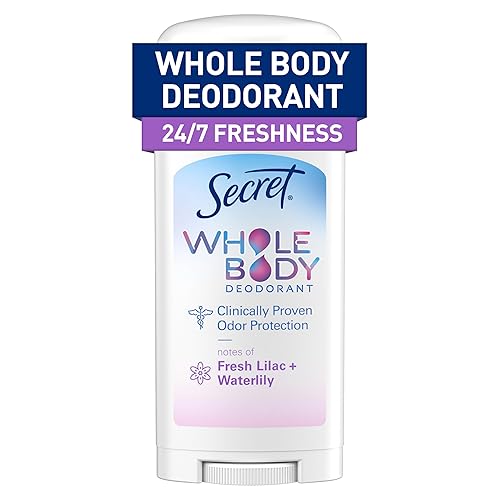 Secret Aluminum Free Deodorant Stick For Women, Lilac & Waterlily, 72 Hr Odor Protection, 2.4