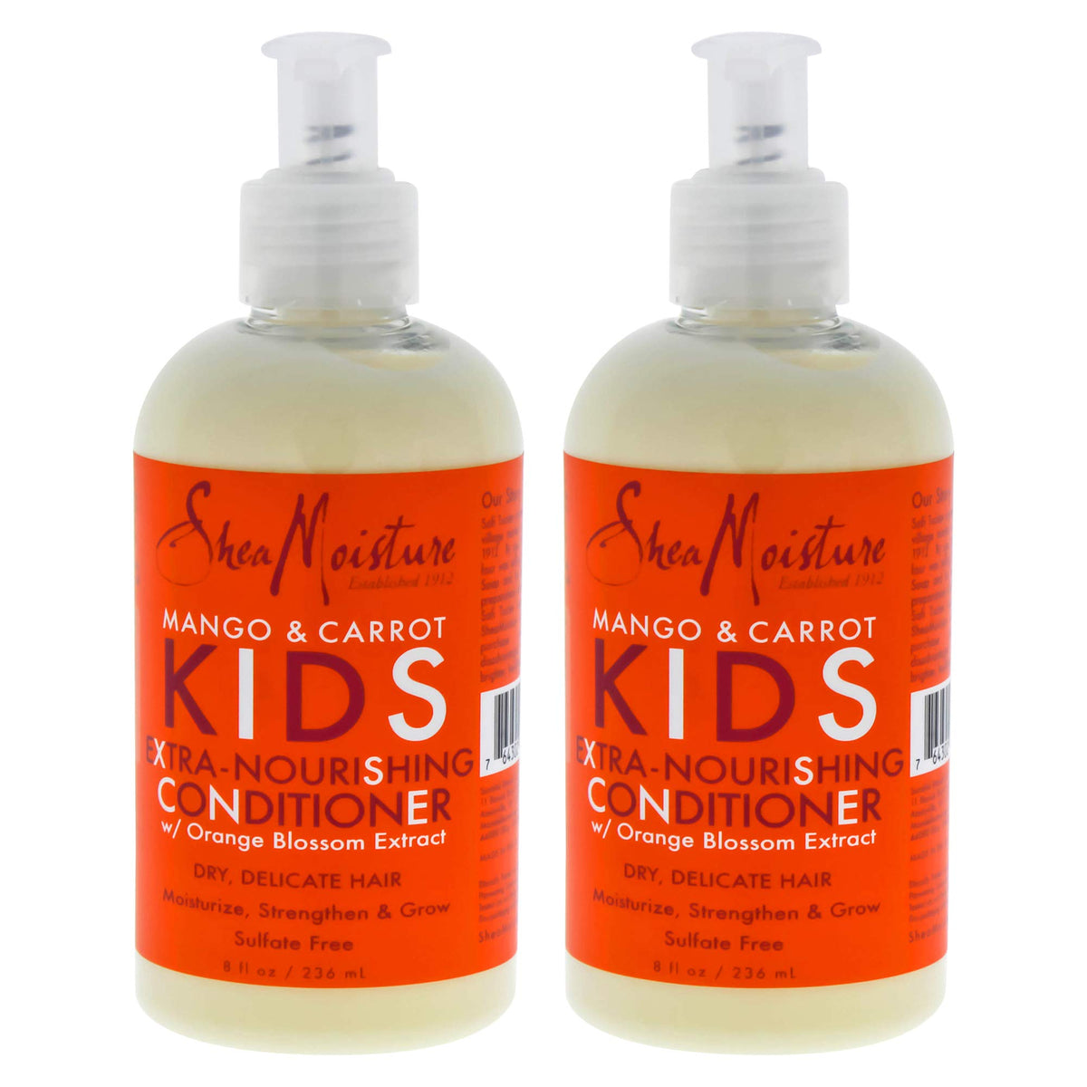 Sheamoisture Kids Conditioner, Extra Nourishing Mango/Carrot, 8 Fl Oz (Pack Of 2)