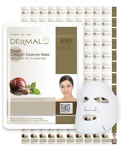 Dermal Snail Collagen Essence Mask Sheet 100 Count - Acne Care & Skin Regeneration