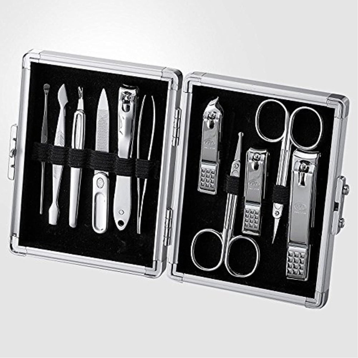 Three Seven (777) Travel Manicure Grooming Kit - 11 Pcs Nail Clipper Set, Silver, Made In Korea