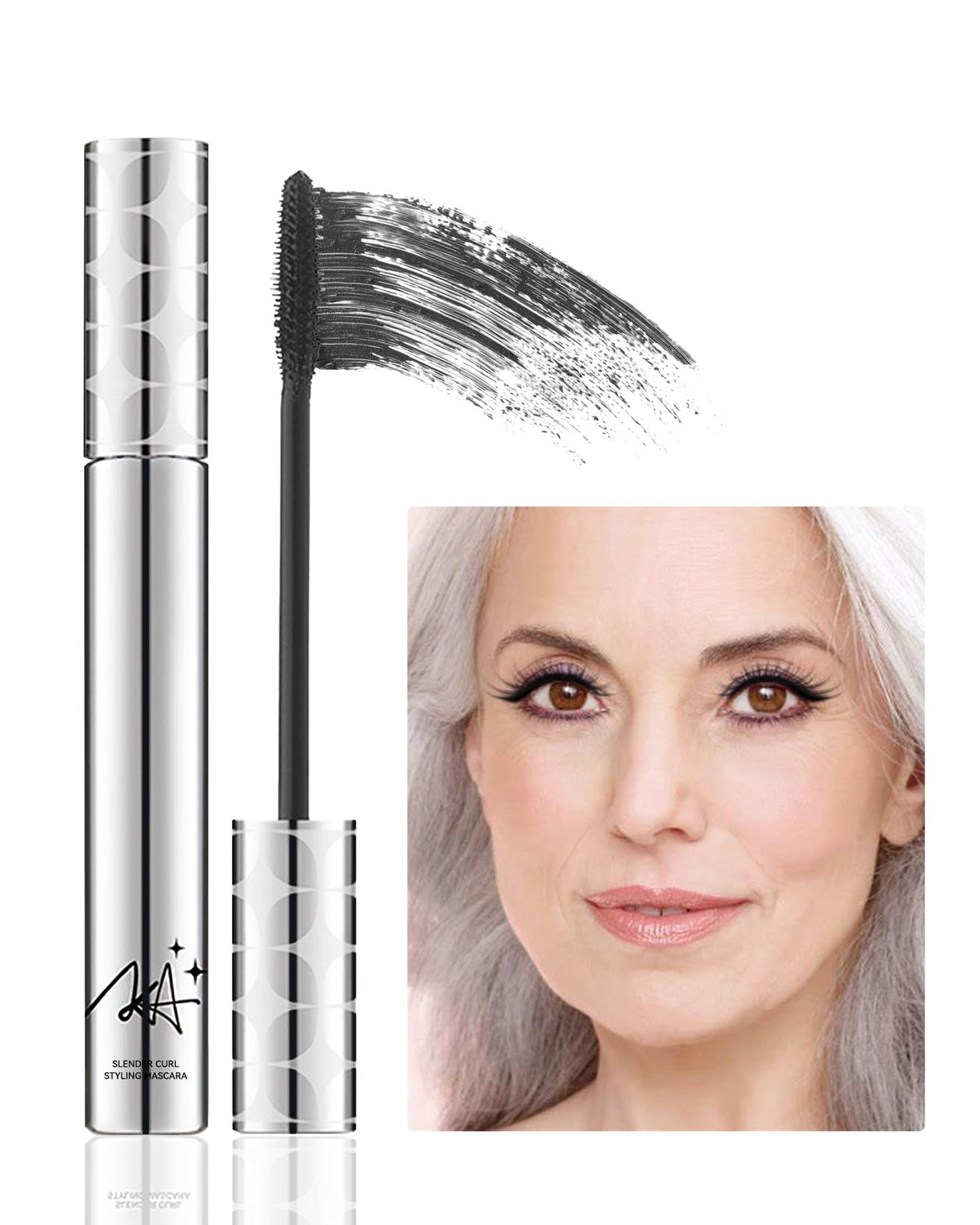 Lestpola Black Mascara For Mature Women 60+, Waterproof, Volumizing, Hypoallergenic, 0.21 Oz