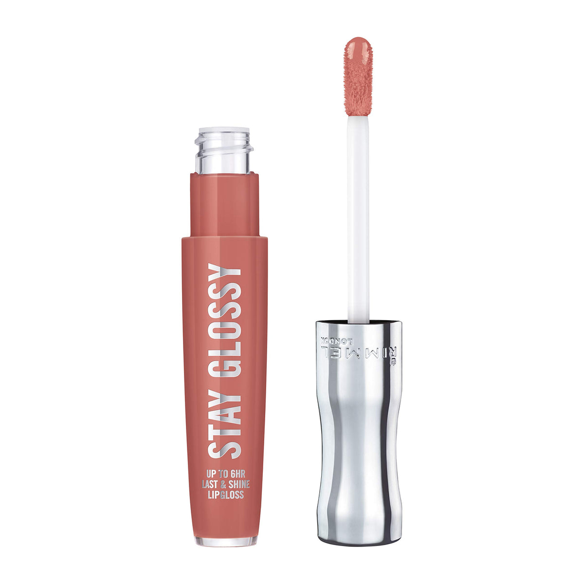 Rimmel Stay Glossy Lip Gloss, Non-Sticky, Lightweight, Color & Shine, 135 Sippin, 0.18