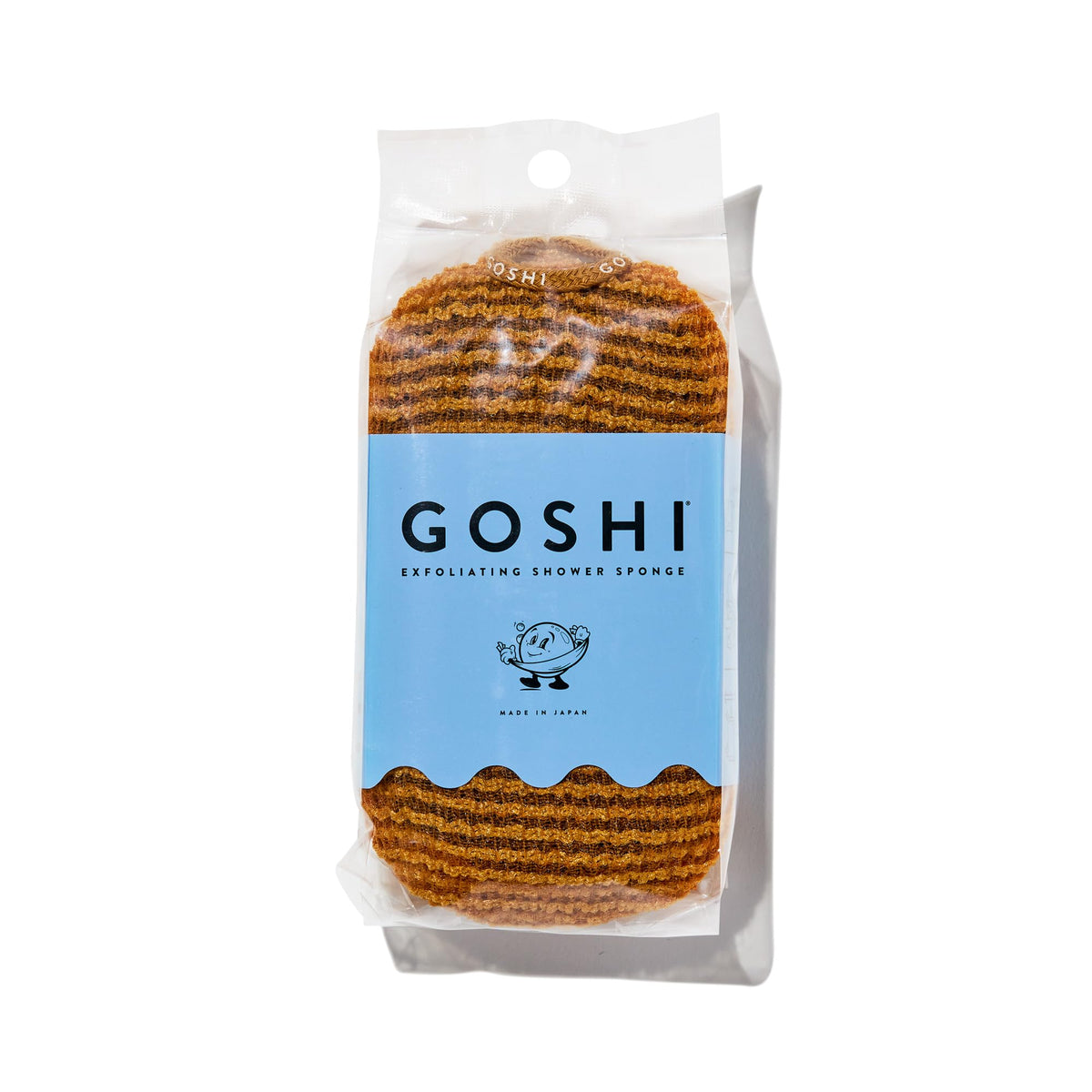 Goshi Exfoliating Shower Sponge - Rip-Resistant, Rapid-Drying - Marigold Yellow, Made In Japan