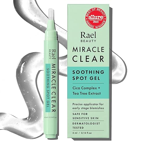 Rael Acne Spot Treatment Gel Pen - Soothing Succinic Acid & Tea Tree, Vegan, 0.14 Oz