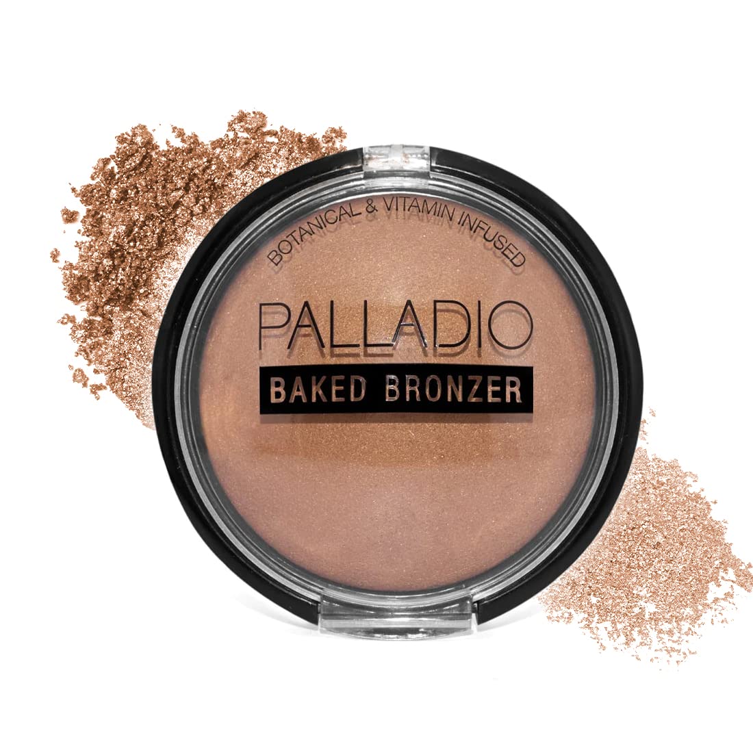 Palladio Baked Bronzer, Highly Pigmented Shimmery Glow, Caribbean Tan, 0.35 Oz Compact