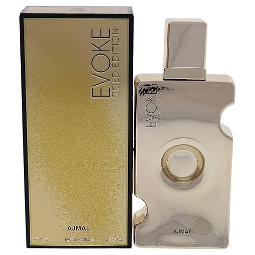 Ajmal Evoke Edition Gold Eau de Parfum, 2.5 Oz - Luxurious Fragrance for Men, Long-lasting Scent, Perfect for Everyday Wear