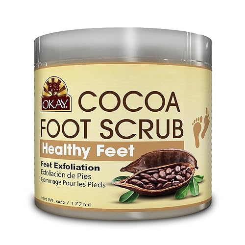 Okay All Natural Cocoa Butter Foot Scrub - 6Oz Exfoliating Moisturizer For Soft Feet