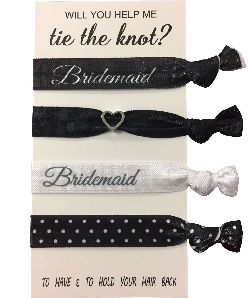 Infinity Collection No Crease Bridesmaid Ribbon Hair Ties - Ouchless Ponytail Holders & Favors