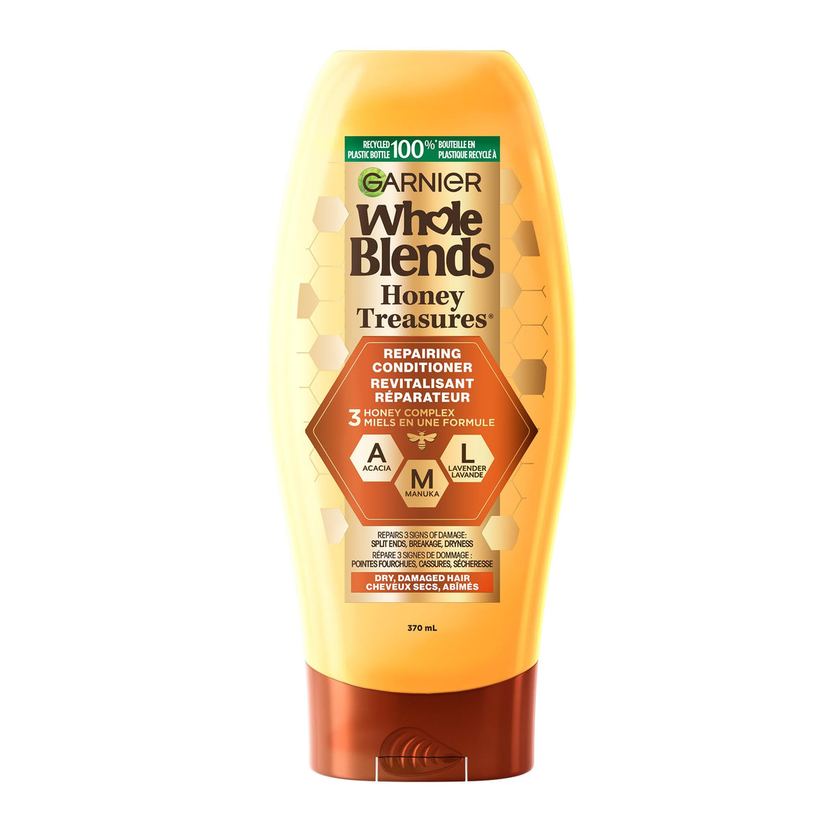 Garnier Whole Blends Honey Treasures Repairing Conditioner For Damaged Hair, 12.5 Fl Oz