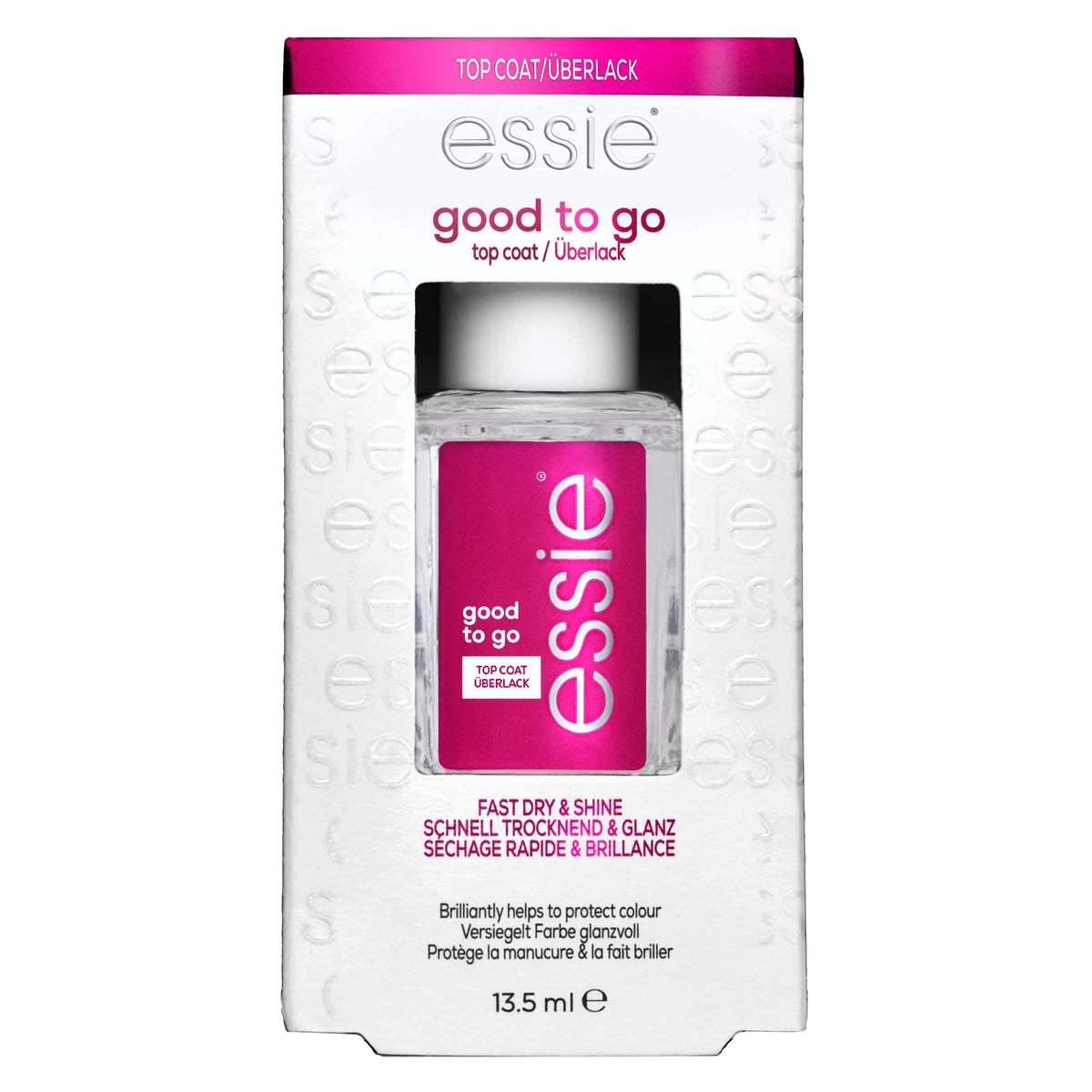 essie Nail Care  8Free Vegan  Good To Go Top Coat  fast dry and shine nail polish  046 fl oz