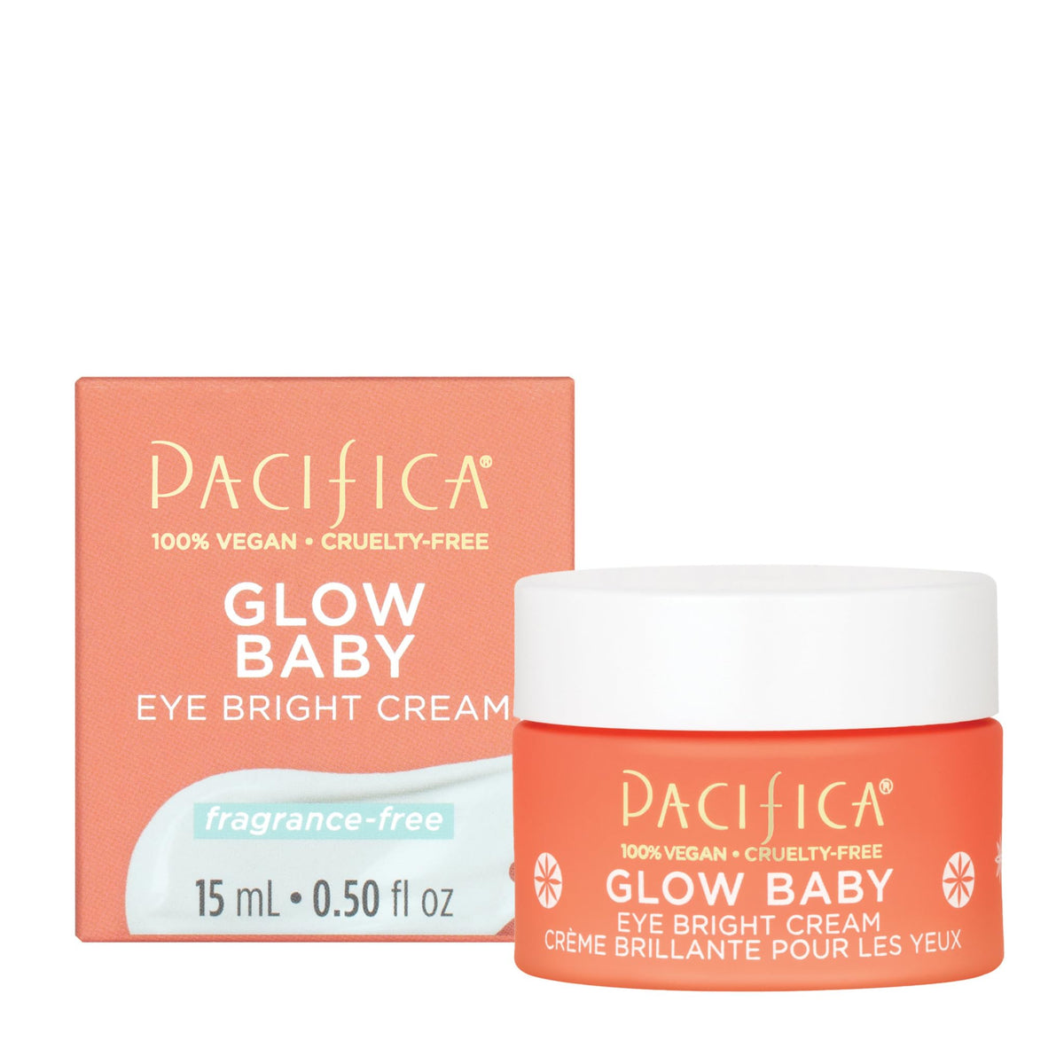 Pacifica Glow Baby Brightening Eye Cream - Caffeine & Vitamin C For Dark Circles, 0.5 Oz