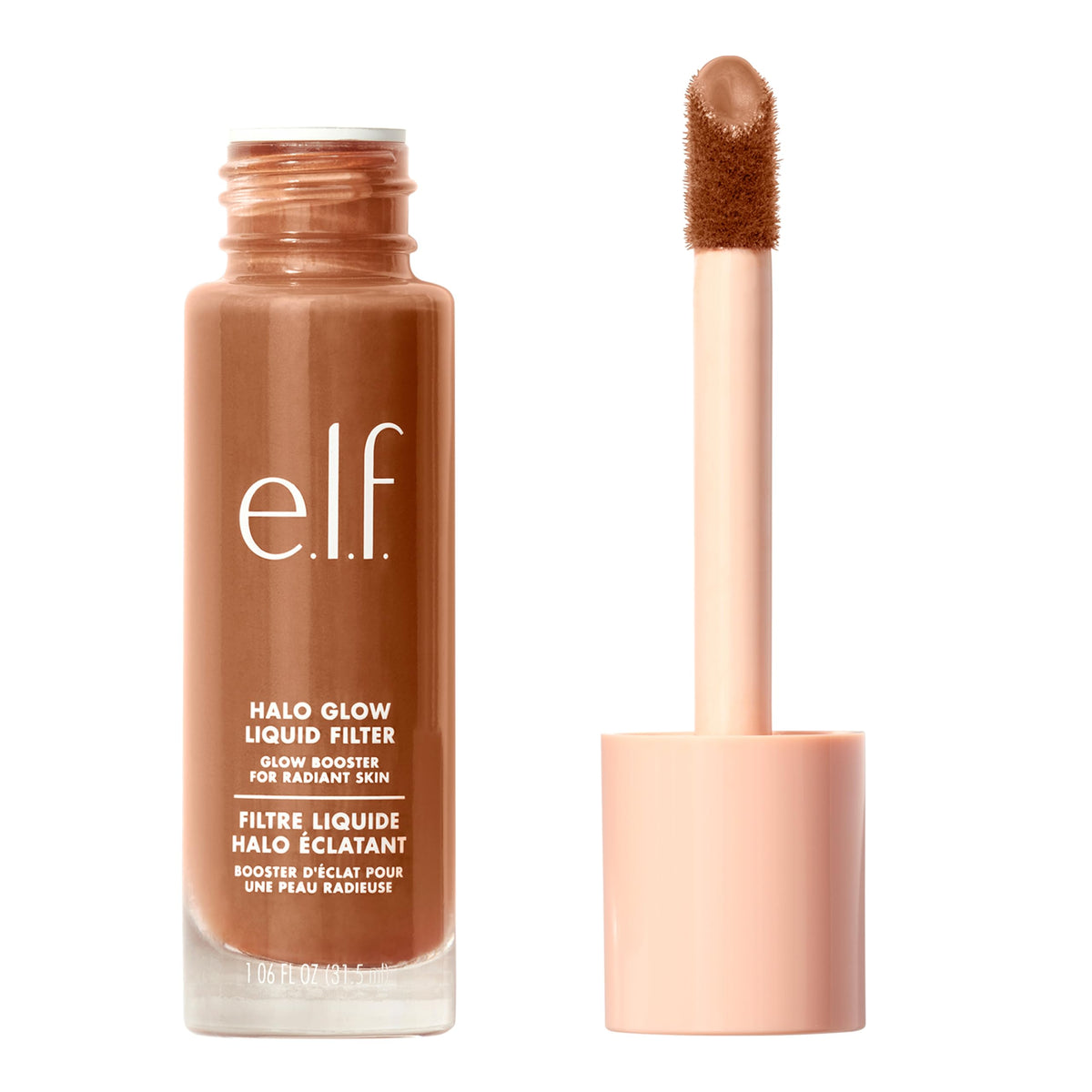 E.L.F. Halo Glow Liquid Filter - Complexion Booster, Hyaluronic Acid, Vegan, 6 Tan/Deep, 1.