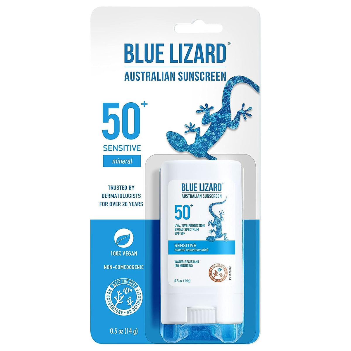 Blue Lizard Spf 50+ Sensitive Sunscreen Stick, 0.5 Oz - Pack Of 2, Australian Formula