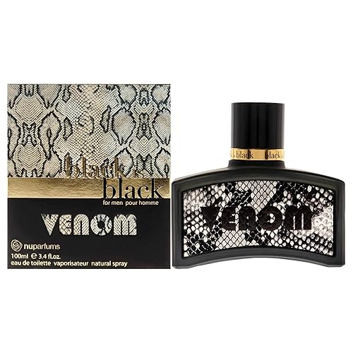 NU Parfums Black is Black Venom Pour Homme Eau De Toilette Spray, 3.4 Ounce - Bold Men's Fragrance for All Occasions