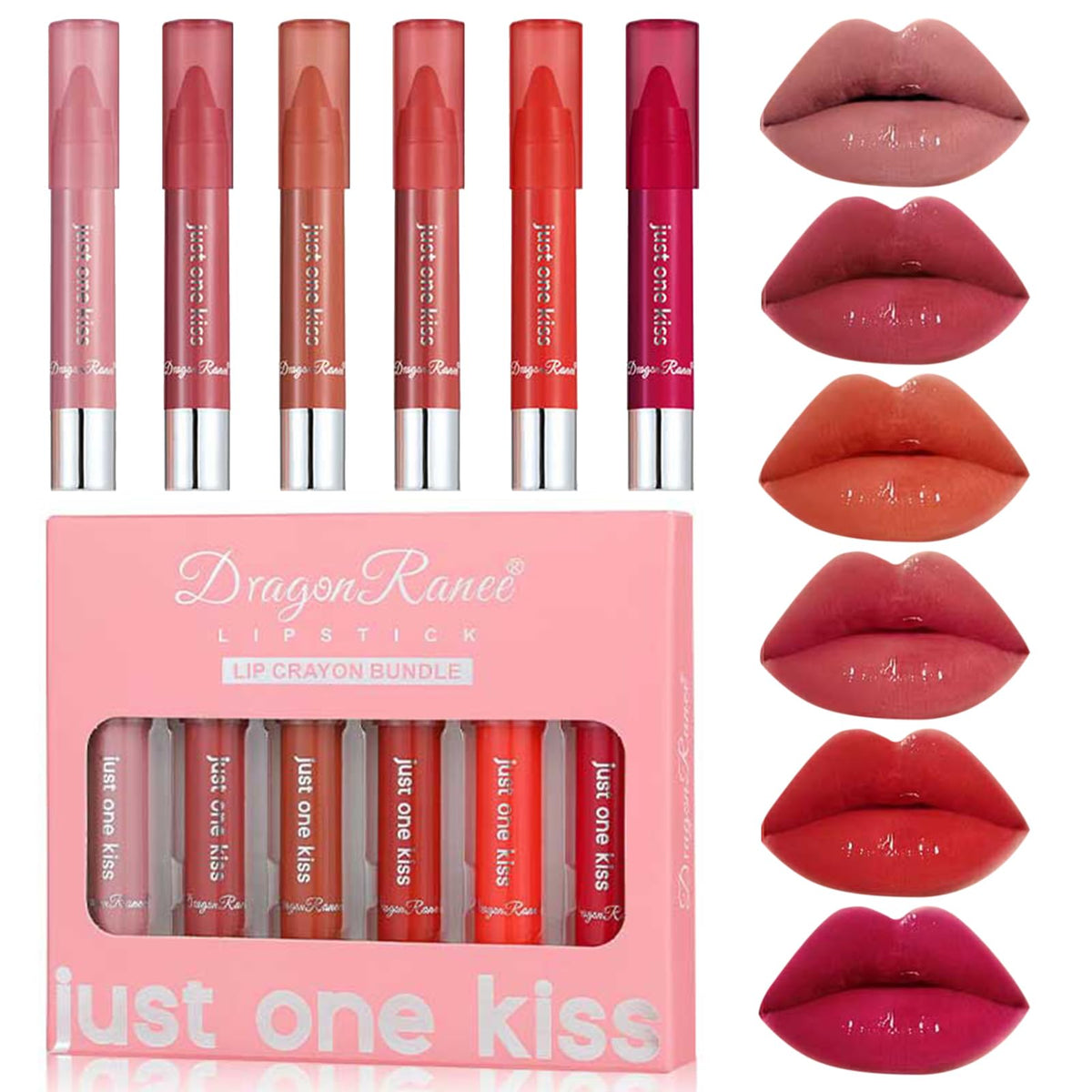 Bonnie Choice 6Pcs Waterproof Nude Lipstick Set, Long Lasting Lip Crayon For Women, Gift Ready