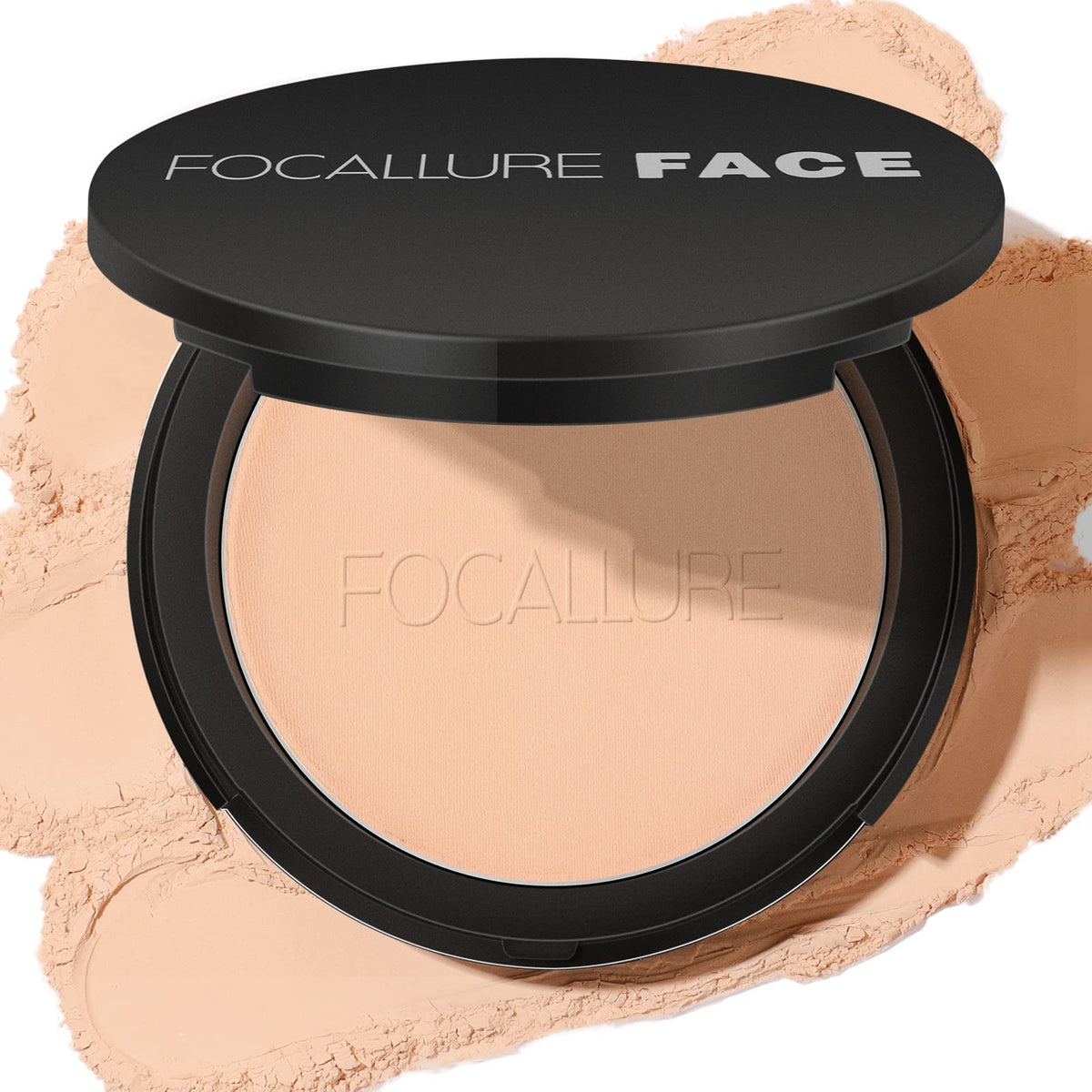 Focallure Flawless Pressed Powder #02 Natural - Long-Lasting Matte Finish, Control Shine, 0.29Oz