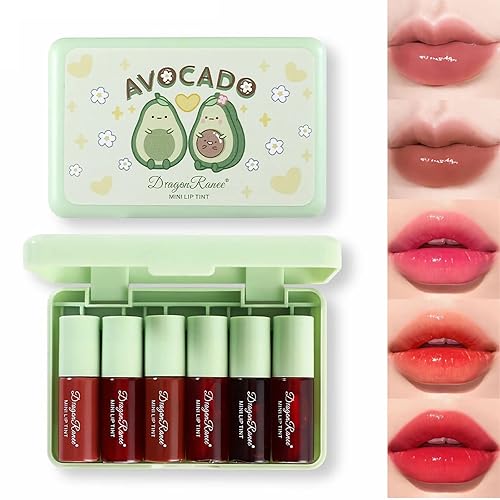 Zarics 6 Colors Lip Tint Set - Korean Lip Stain, Waterproof Matte Lipstick & Cheek Tint