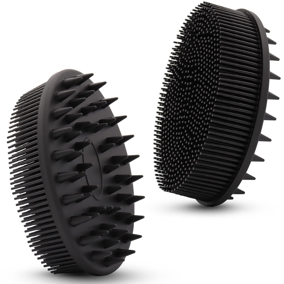 Wetang Silicone Body Scrubber & Shampoo Brush - Exfoliating Loofah For Men, Women & Pets - Black