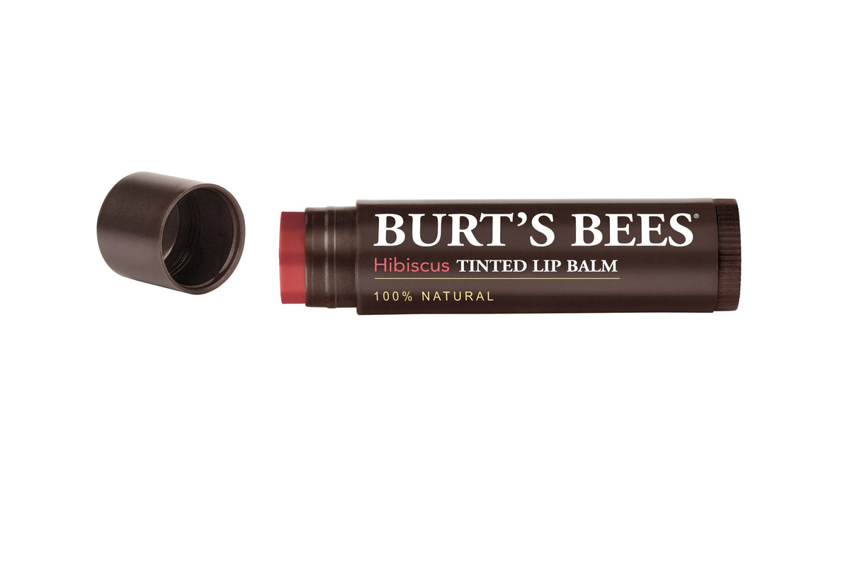 Burt'S Bees Natural Tinted Lip Balm, Hibiscus, 100% Natural With Shea Butter - 0.15 Oz