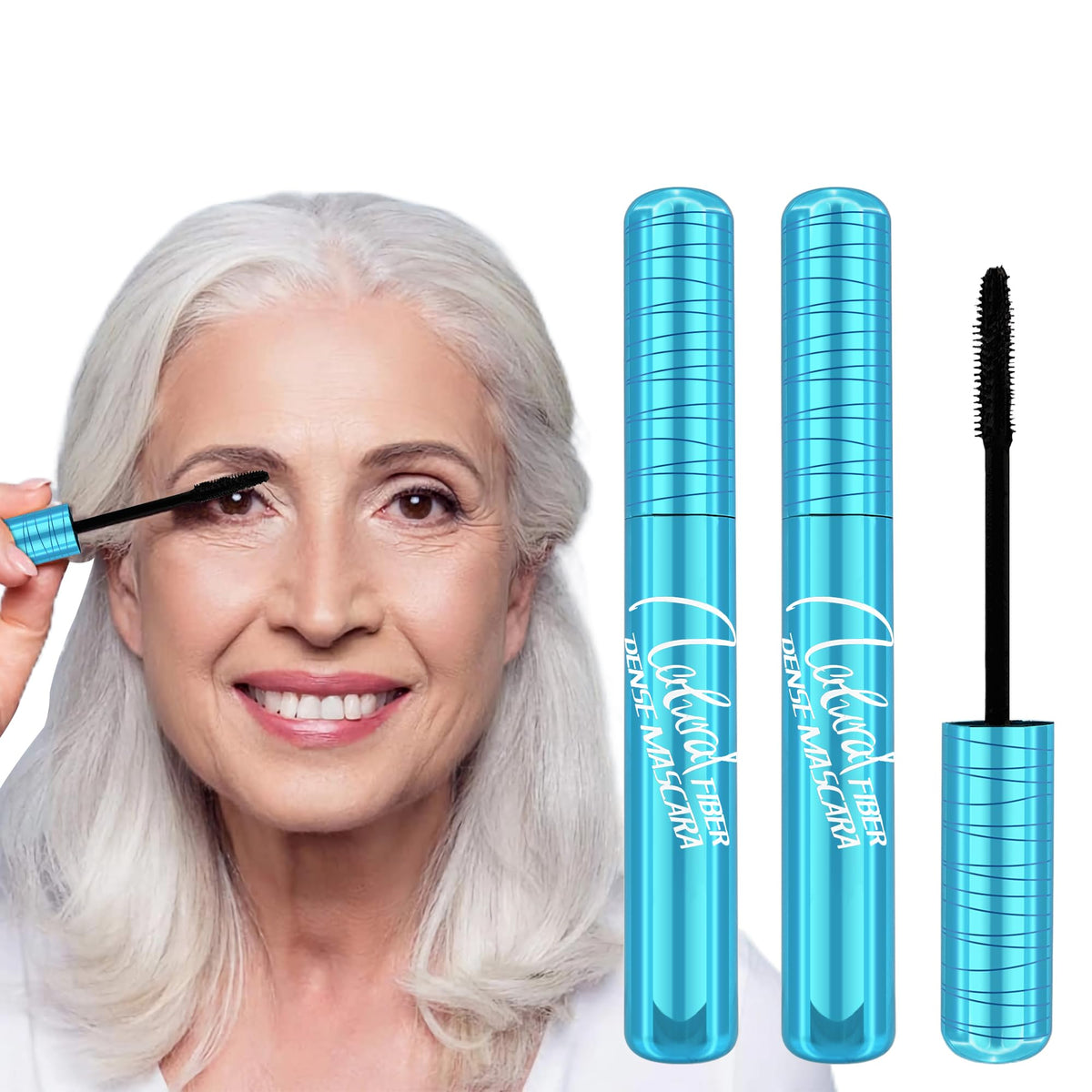 Lestpola Waterproof Mascara For Seniors 60+, Lengthening, Hypoallergenic, 2-Pack Black