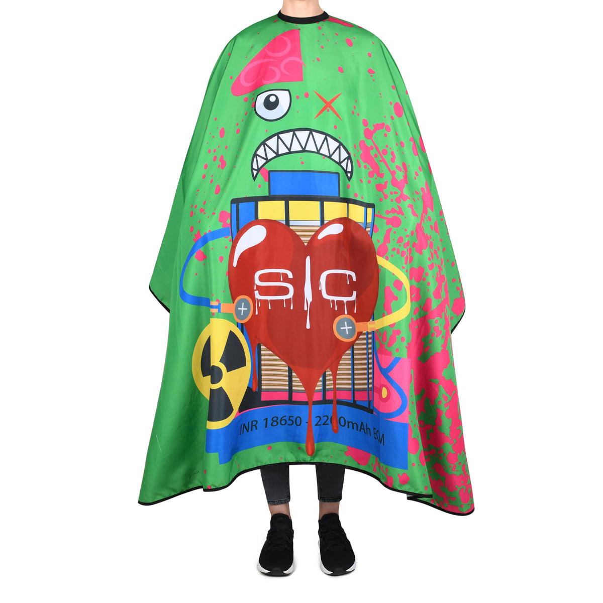 Stylecraft Professional Barber Water Resistant Hair Cutting Cape - One Size, Radioactive Green