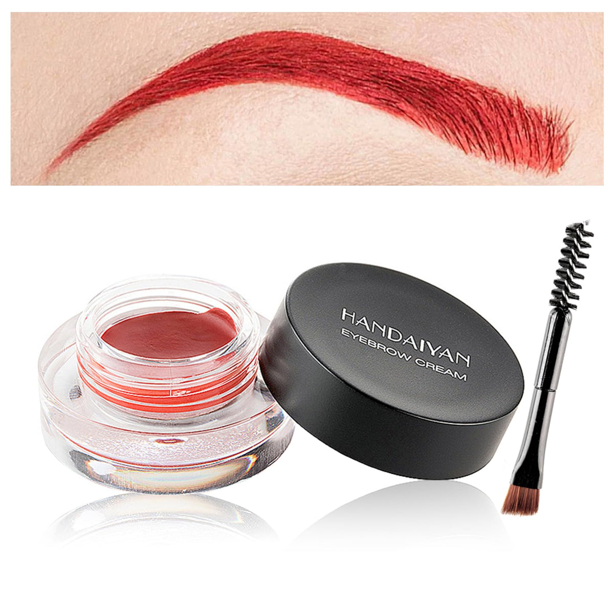 Awccxmym Eyebrow Pomade Gel - Highly Pigmented, Waterproof, 07#Bright Red, 0.04