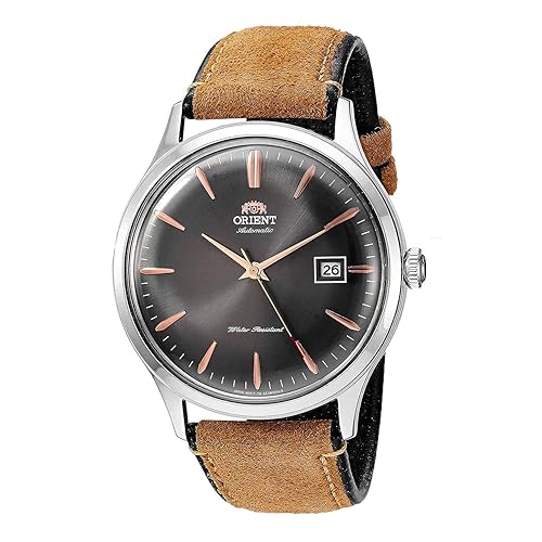 Orient Bambino Version 4 Automatic Hand Winding Stainless Steel Leather Dress Watch Gray 41Mm