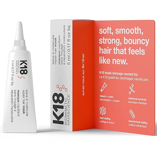 K18 Leave-In Repair Hair Mask Treatment For Dry, Damaged Hair - 5 Ml, 4-Minute Recovery