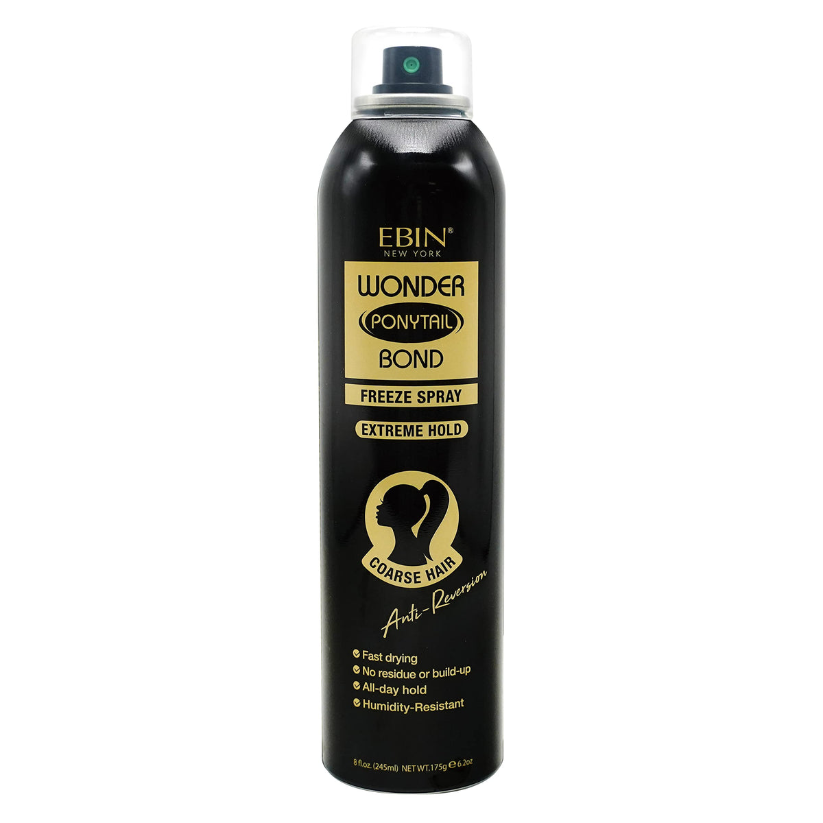 EBIN NEW YORK Wonder Ponytail Freeze Spray - Extreme Hold, Frizz Control, Fast-Drying, 8oz