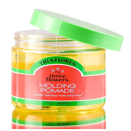 Three Flowers Molding Pomade 6 Oz, Pack Of 6 - Hair Styling Gel For Strong Hold And Shine