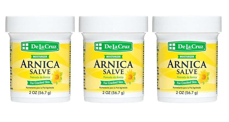 De La Cruz Arnica Salve - 3 Pack Moisturizing Foot & Hand Cream For Dry, Cracked Skin, 2 Oz