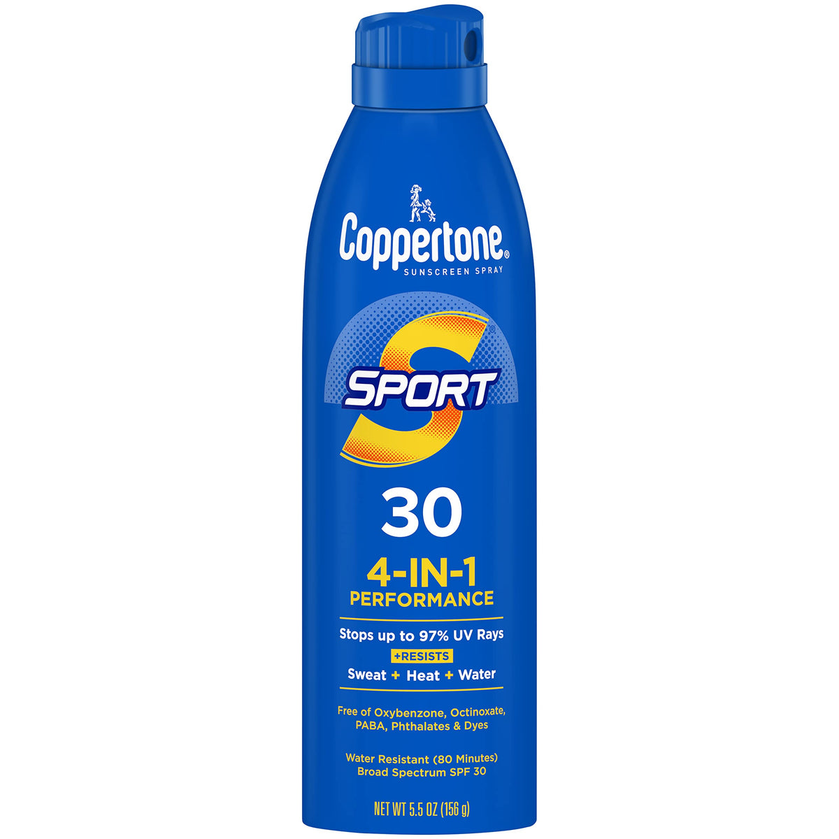 Coppertone Sport Sunscreen Spray Spf 30, Water Resistant, 5.5 Oz - Broad Spectrum Protection