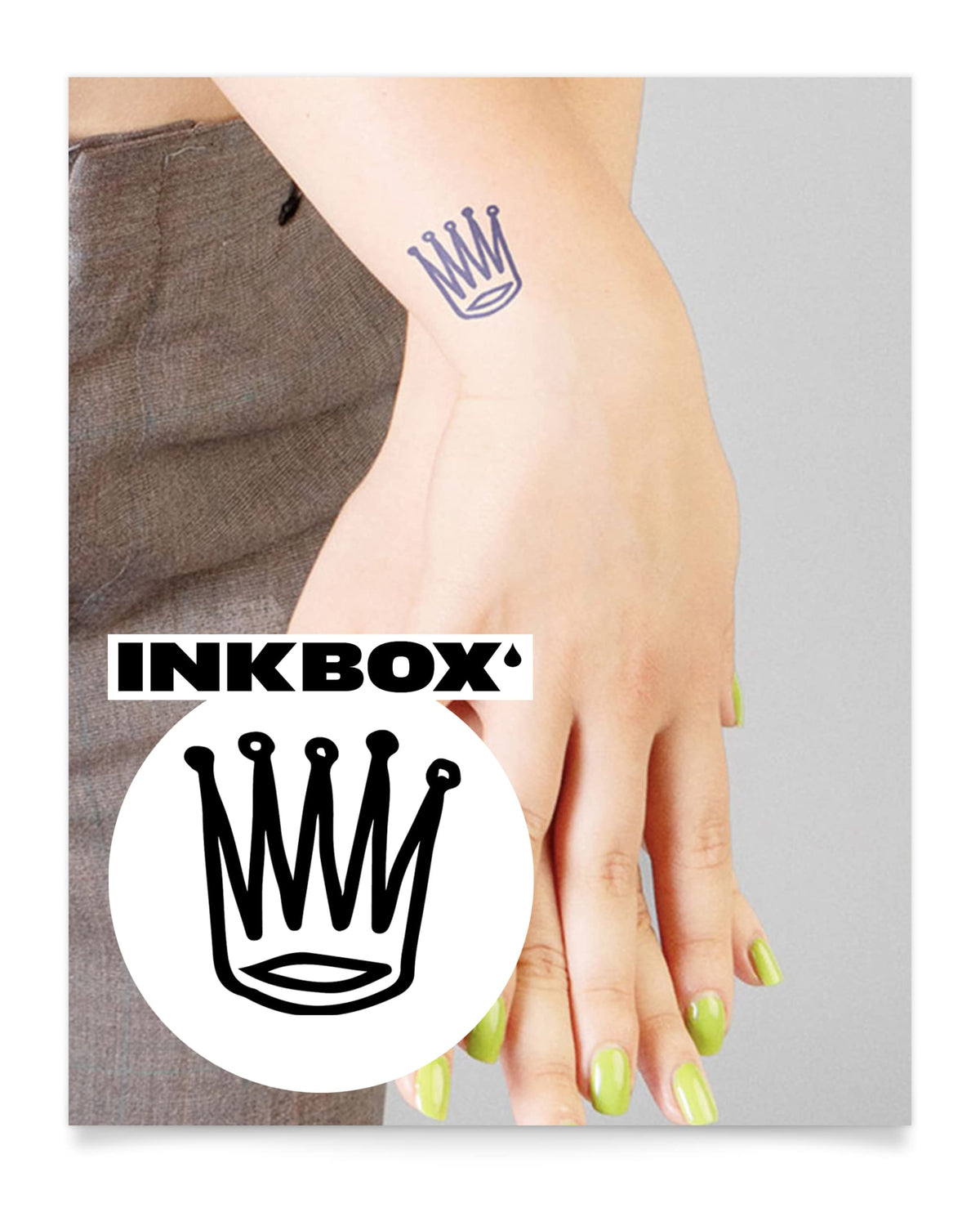 Inkbox Temporary Tattoo - Long Live, Water-Resistant, Easy Application, 2X2 In, Lasts 1-2