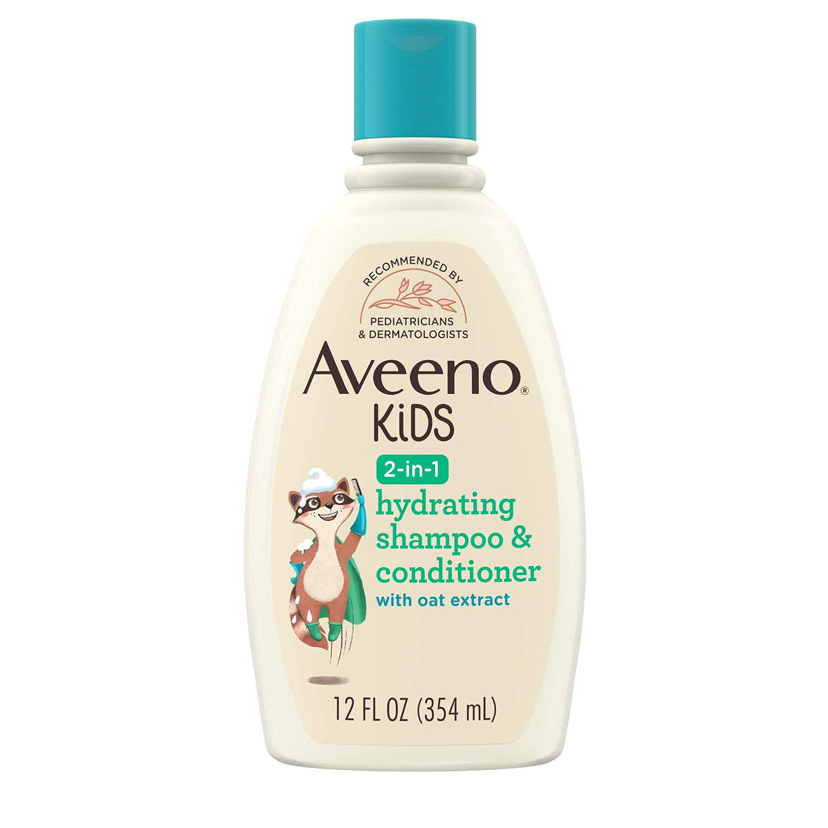 Aveeno Kids 2-In-1 Hydrating Shampoo & Conditioner, Oat Extract, Hypoallergenic, 12 Fl Oz