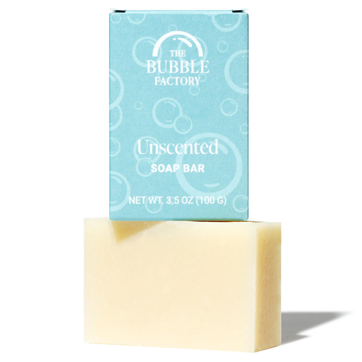 The Bubble Factory Handmade Soap - All Natural, Vegan, Unscented Bar With Shea Butter, 3.5 Oz