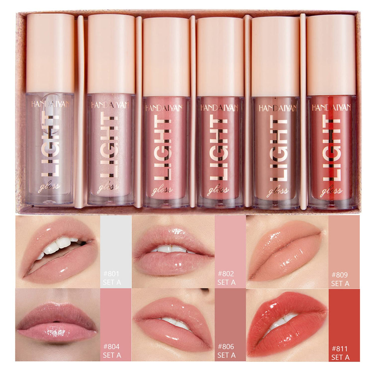 Bangfeng 6Pcs Lip Oil Gloss Set - Hydrating, High Shine Plumping Liquid Lipstick For Women, Set A