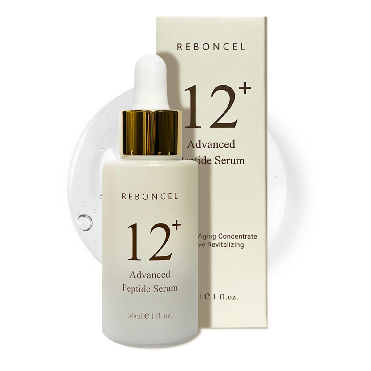 Reboncel 12+ Advanced Peptide Collagen Serum For Wrinkles & Elasticity, 1 Fl Oz