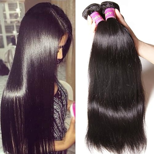 UNICE 10A Malaysian Straight Hair Weave - 3 Bundles Unprocessed Virgin Hair, 16&quot; Natural Color