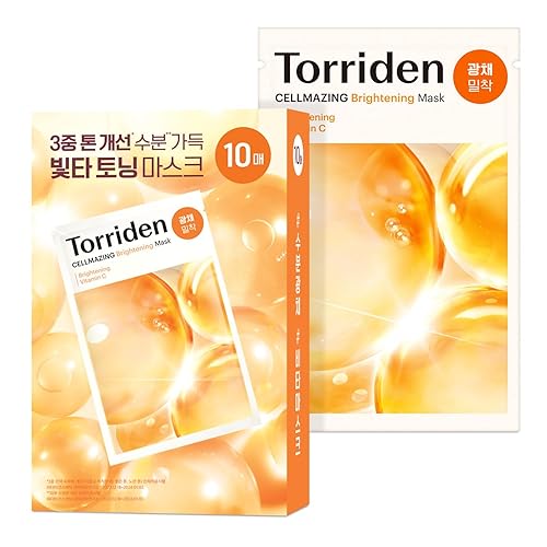 Torriden Cellmazing Vita C Sheet Mask - 10 Sheets For Glowing Skin, Tone & Radiance Boost