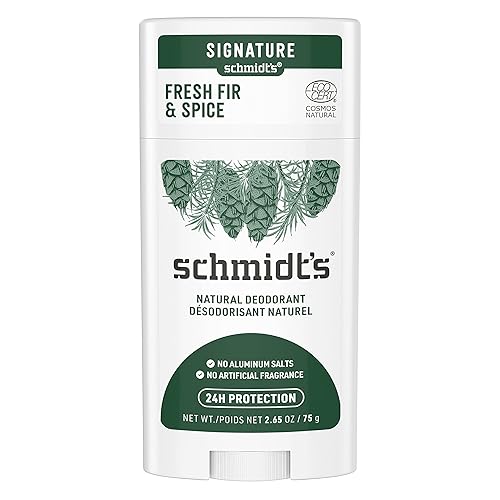 Schmidt'S Natural Deodorant, Aluminum Free, Fresh Fir & Spice, 24 Hour Odor Protection, 2.65 Oz