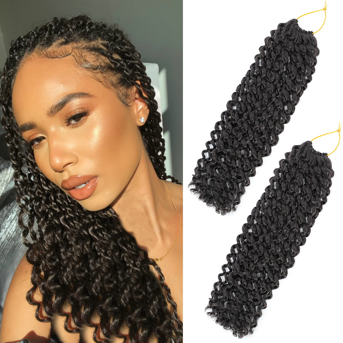 Ceajae 14&quot; Passion Twist Hair 2 Pack - Water Wave Crochet Extensions For Black Women, 4#