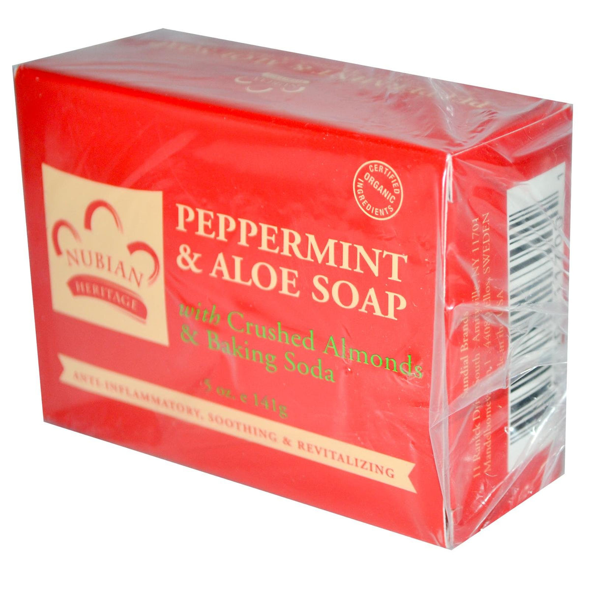 Nubian Heritage Peppermint Aloe Soap Bar - 5 Oz Natural Moisturizing Cleanser