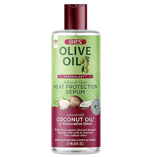 Ors Olive Oil Heat Protection Hair Serum With Coconut Oil, 6 Fl Oz For Restorative Shine