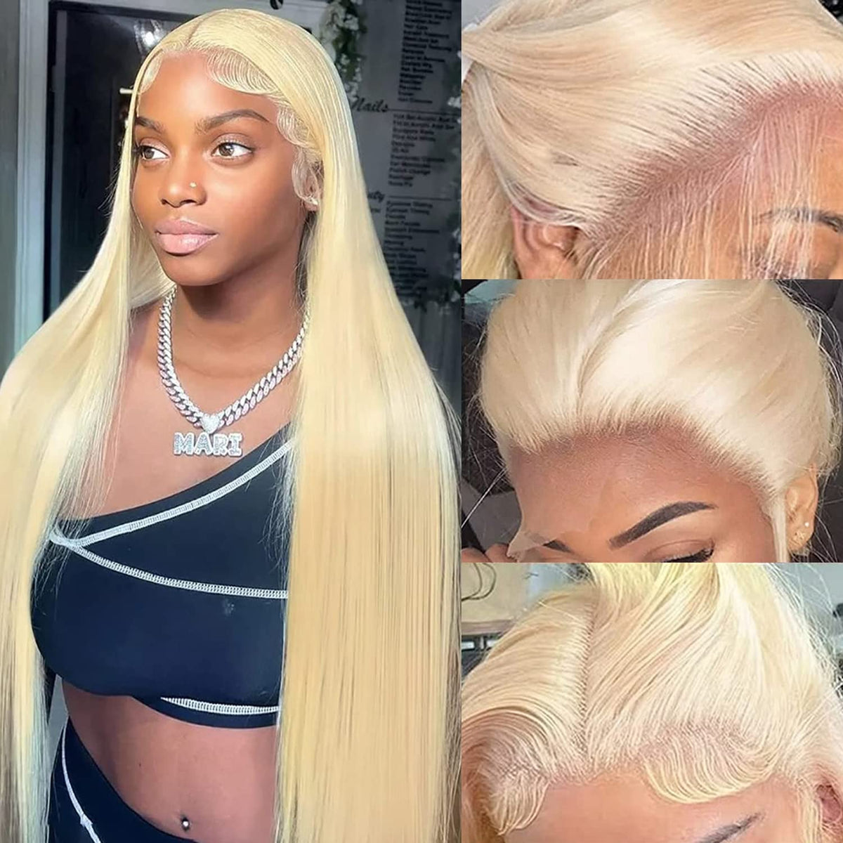 Alididi 28 Inch 613 Blonde Lace Front Wig Human Hair 13X4 Pre Plucked With Baby Hair