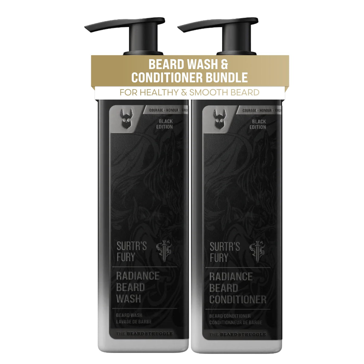 The Beard Struggle Radiance Beard Wash & Conditioner Bundle - Surtr'S Fury, 4 Fl Oz (Pack Of 2)