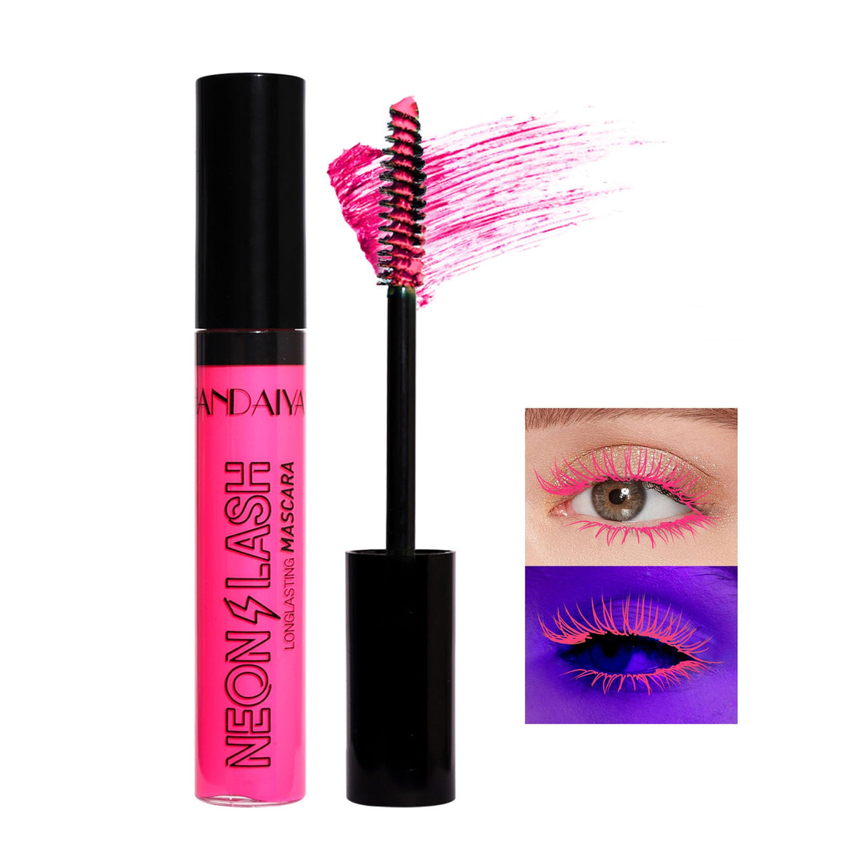 Easilydays Uv Glow Pink Mascara - Waterproof Fluorescent, Long Lasting, Voluminous Eye Makeup