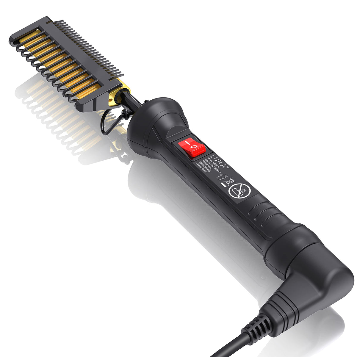 LURA Electric Straightening Comb for Black Hair - 450? Heated Straightener for Wigs